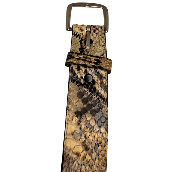 Genuine Python Snakeskin Leather Belt Tan Brown Mens Size 42 Exotic Western USA - Picture 15 of 16